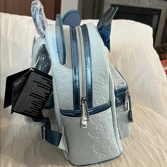 Loungefly Disney Minnie Mouse Blue Butterfly 🦋 Mini Backpack NWT - Picture 11 of 15